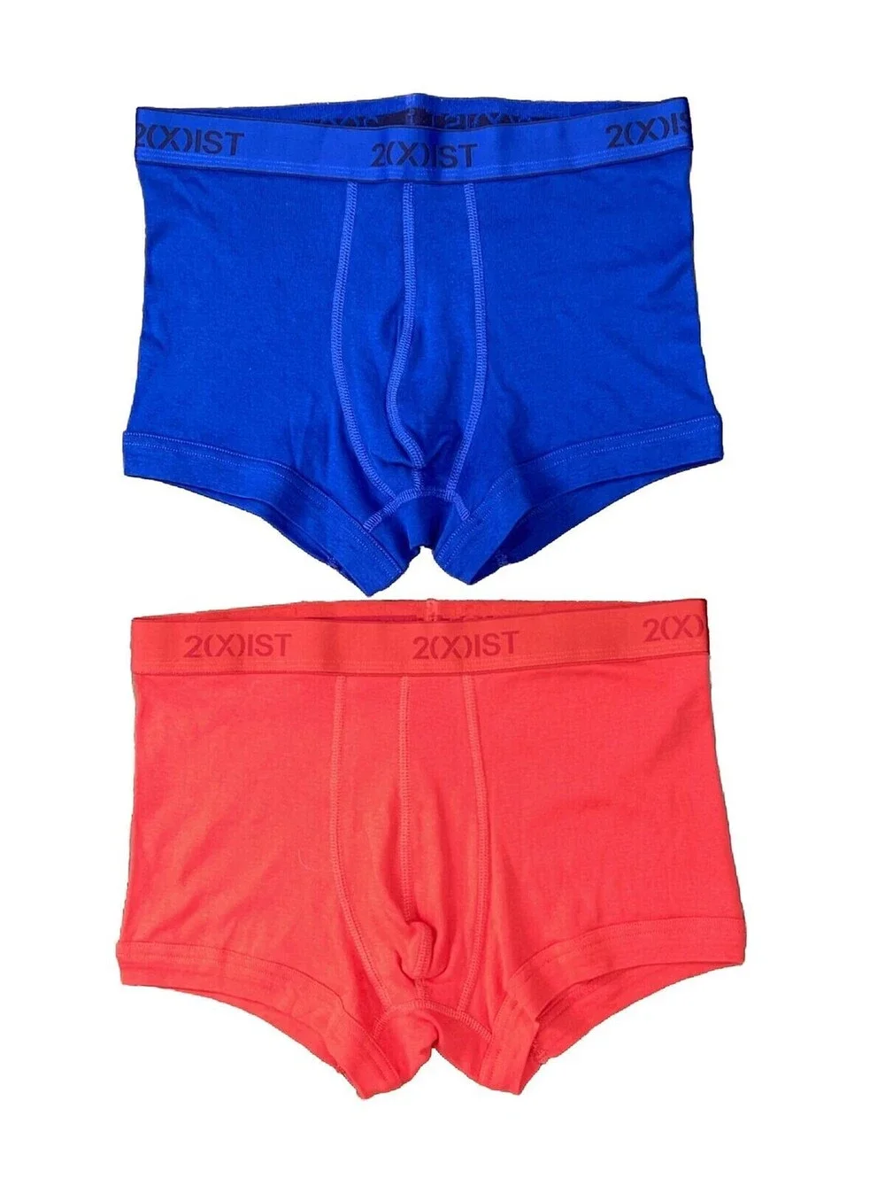 Set of 2 NEW 2(X)IST Cotton Stretch Boxer Briefs Size M Red Blue 2xist
